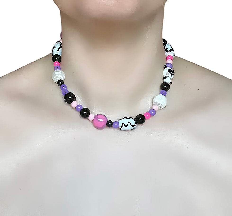 Miniatyrbild: Neon Panda Pop Bead Necklace