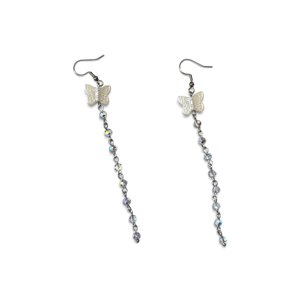 Thumbnail: Dewdrop Butterfly Earrings 
