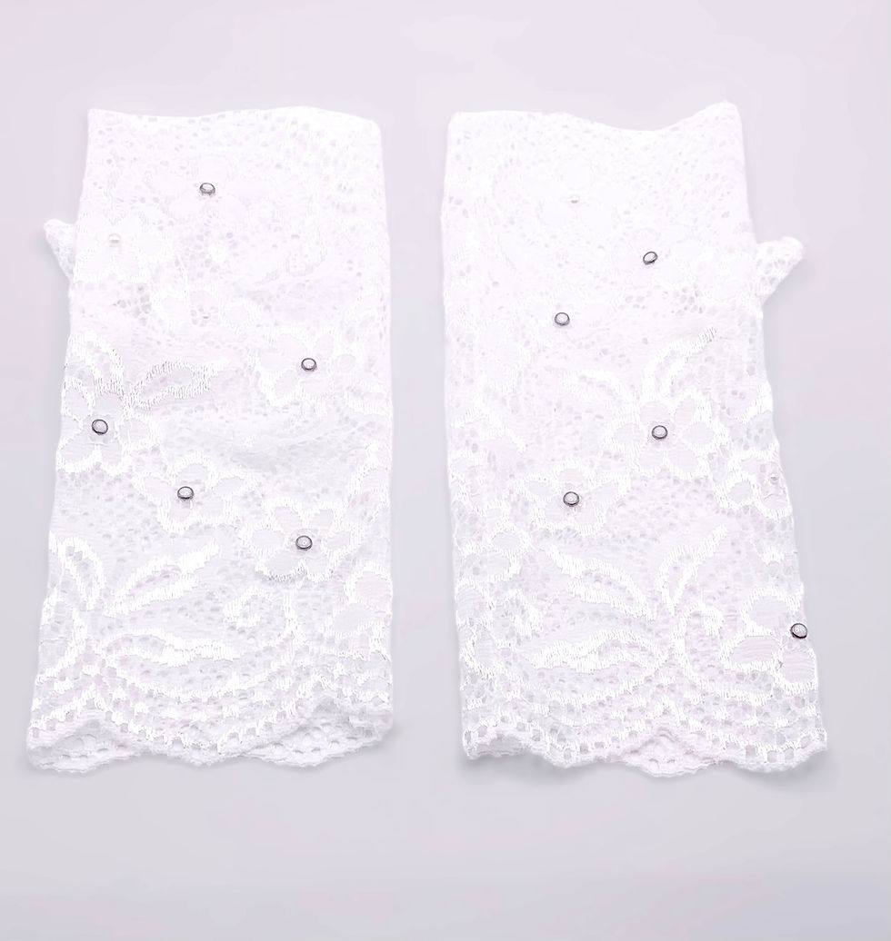 Miniatura: White Pearl Fingerless Gloves