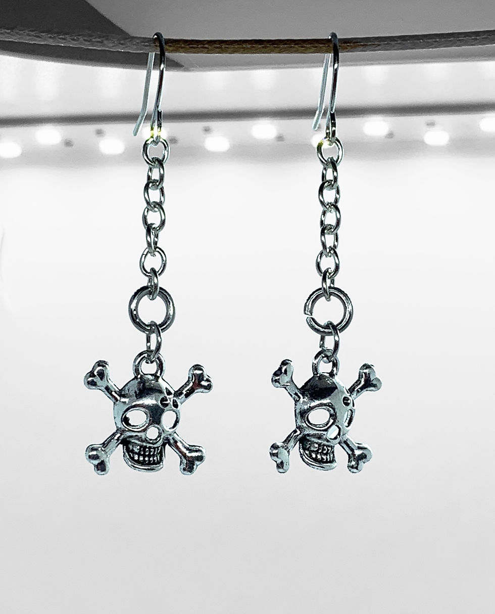 Miniaturbild: Silver Skull Earrings 