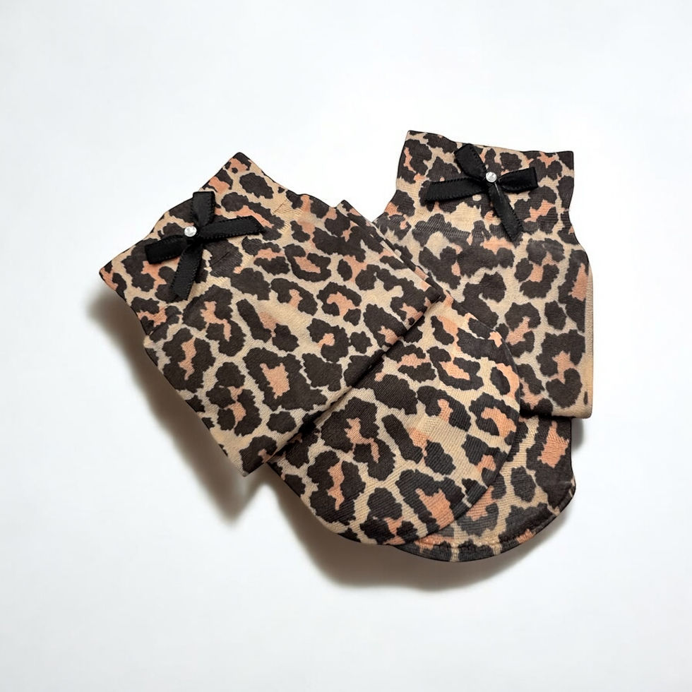 Miniatura: Leopard Print Sheer Bow Socks