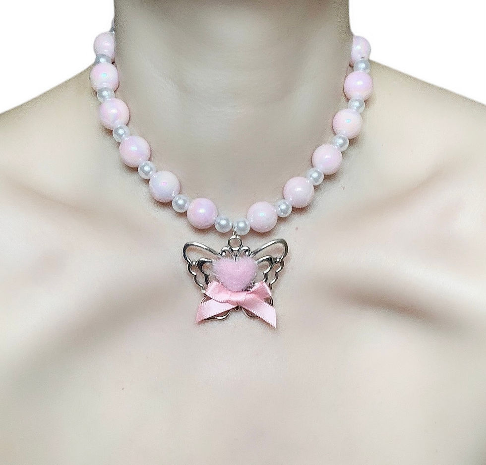 Pink Butterfly Necklace