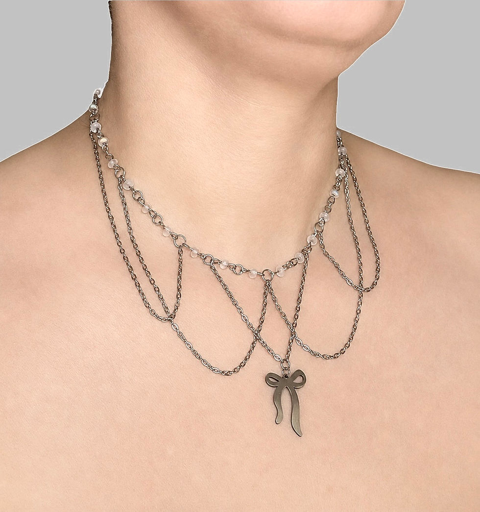 Miniatura: The Blush Ribbon Garland Necklace
