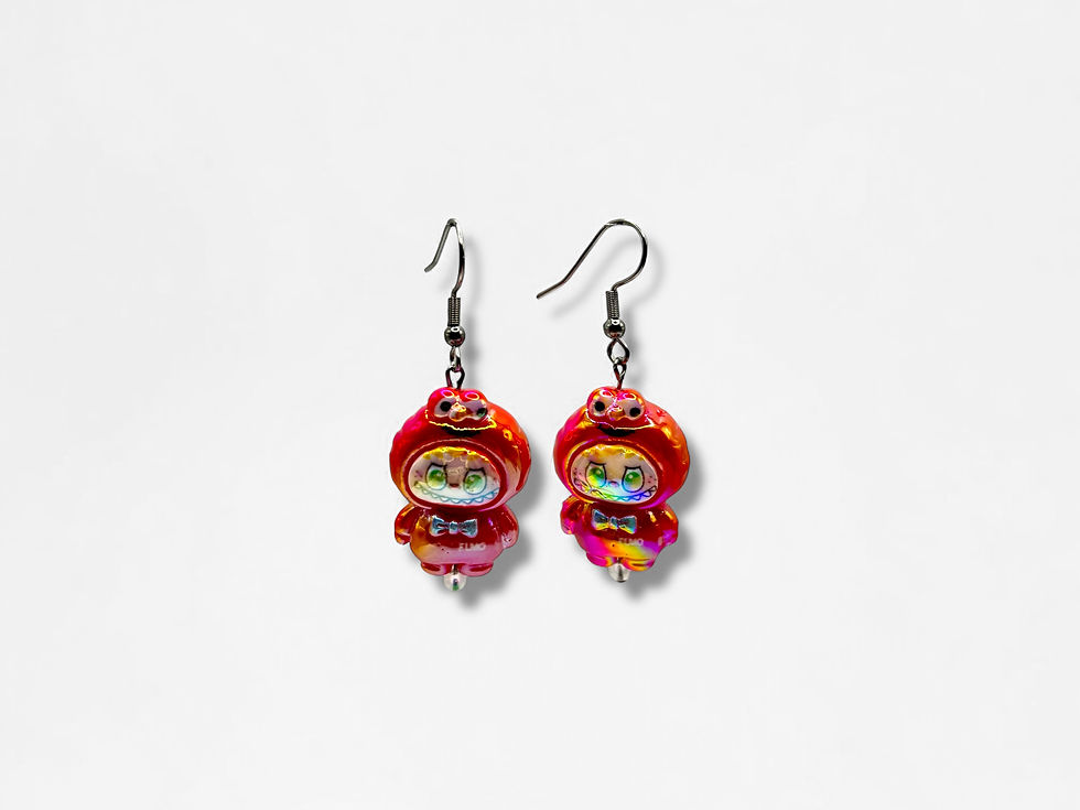 Miniaturbild: Labubu Elmo Character Earrings