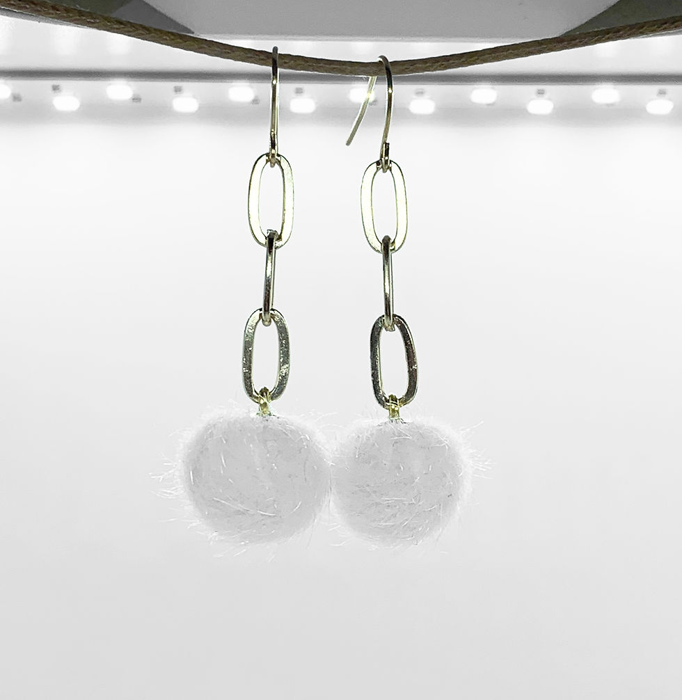 Miniatura: Snowball Pom Pom Earrings 
