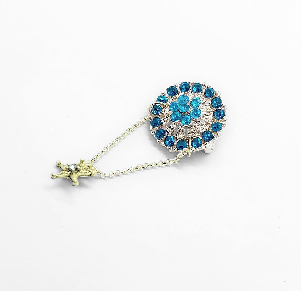 Miniature : Blue Diamanté Brooch