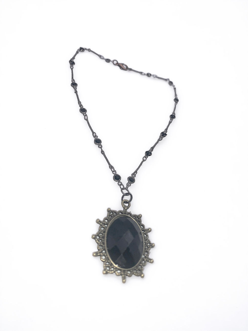 Miniaturbild: Black Cabochon Pendant Necklace 