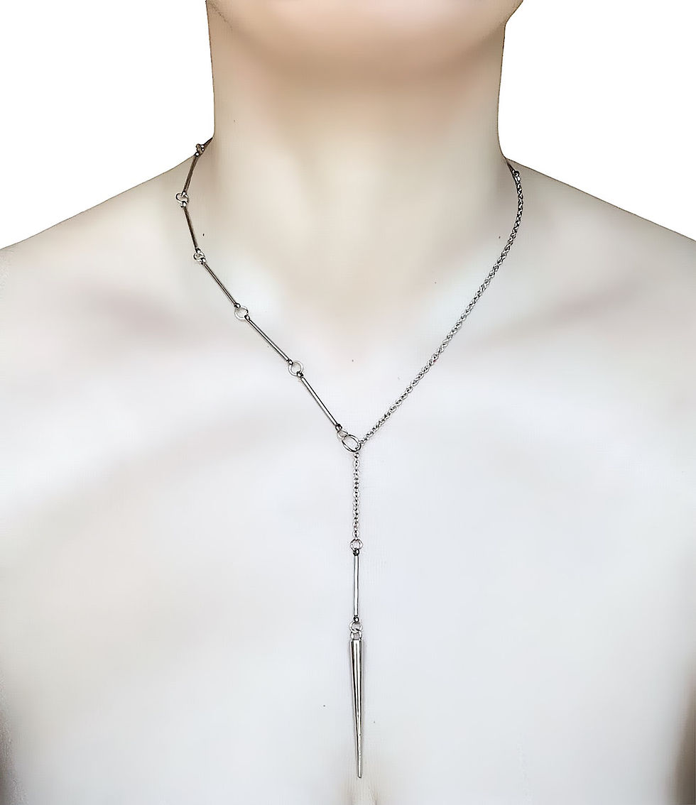 Thumbnail: The Silver Spike Lariat Y Necklace
