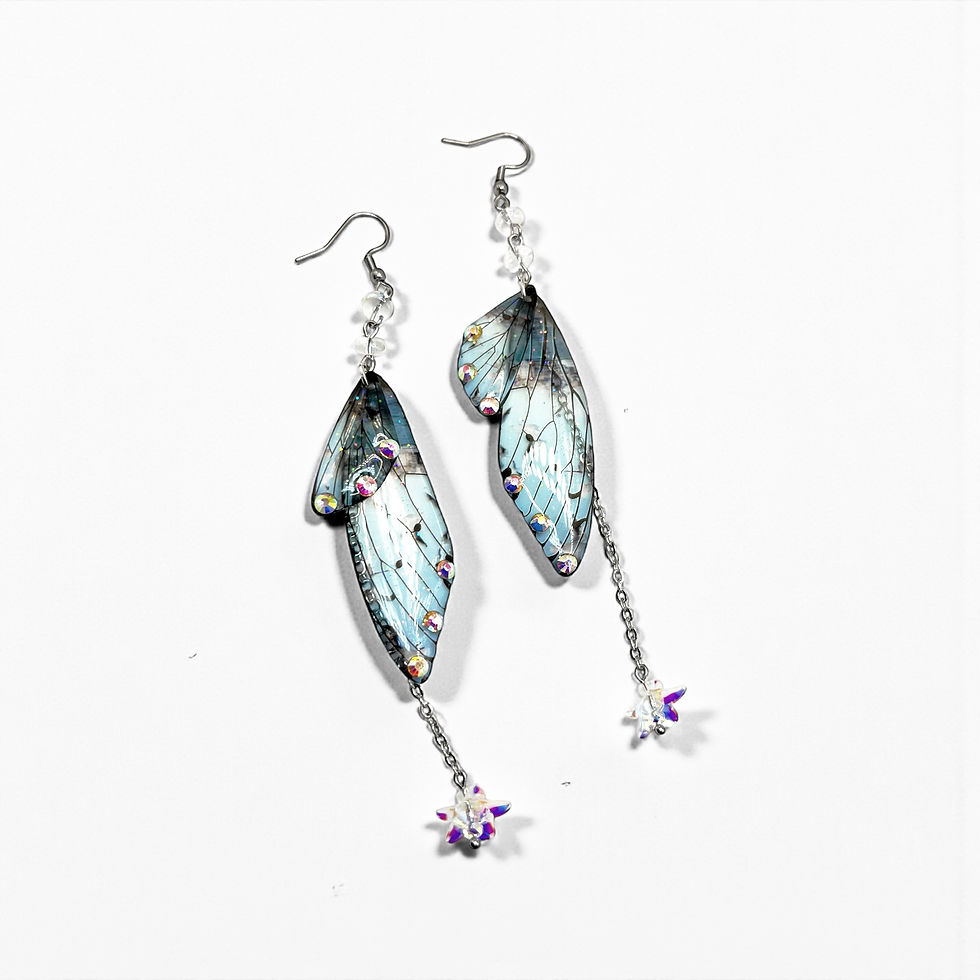 Miniature : Moonwing Dewdrop Flower Drop Earrings