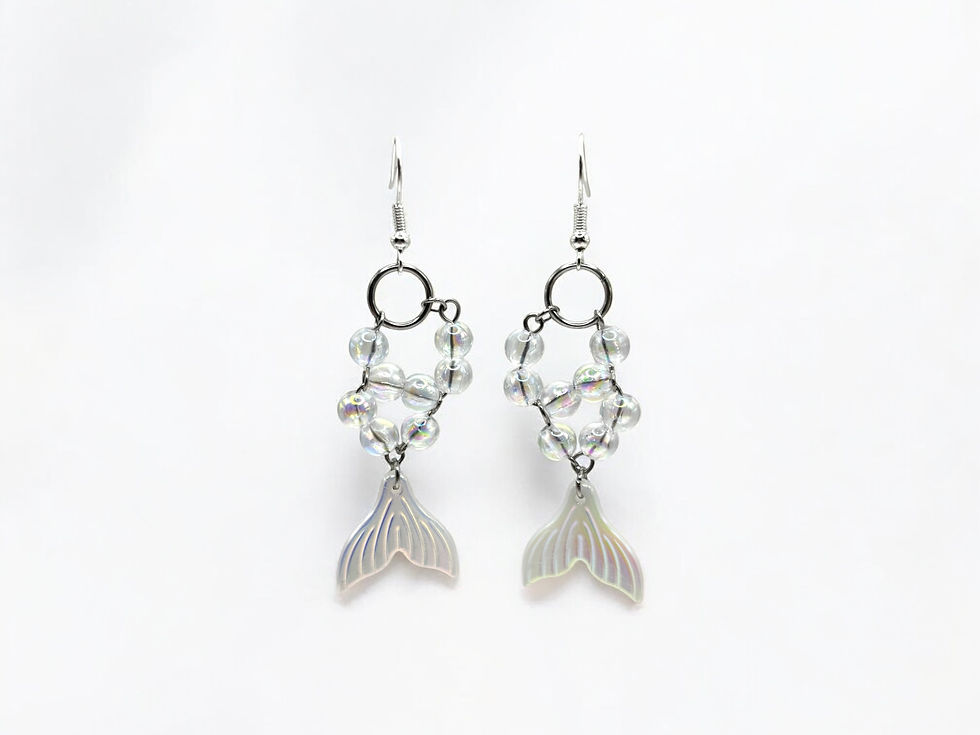 Miniaturbild: Iridescent Mermaid Tail Bubble Earrings