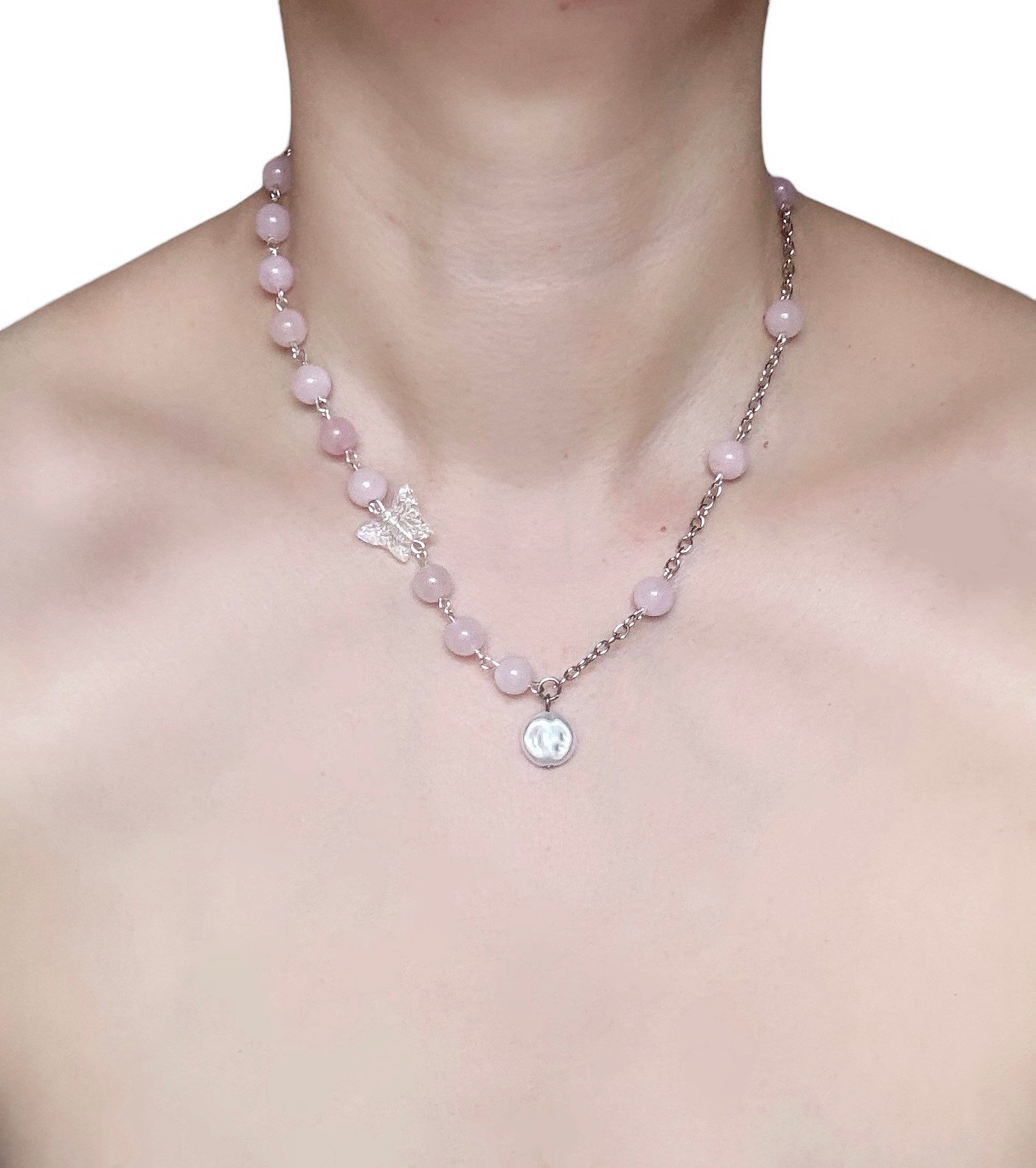 Glass Butterfly Whimsy Necklace