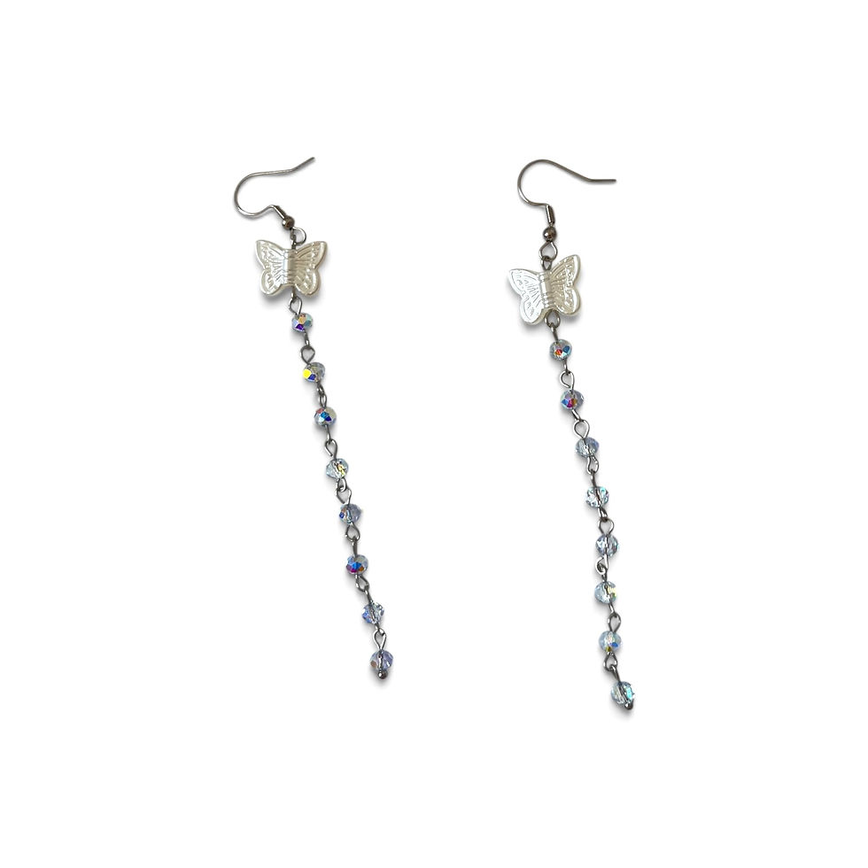 Thumbnail: Dewdrop Butterfly Earrings 