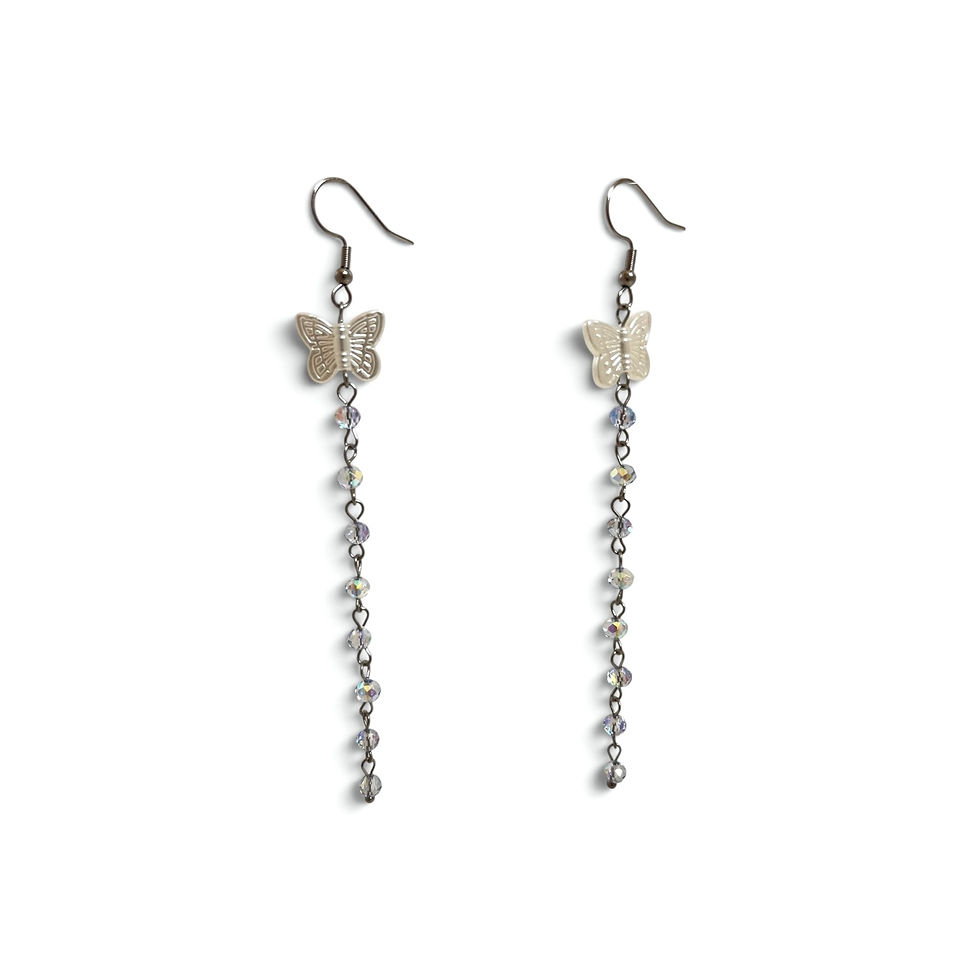 Thumbnail: Dewdrop Butterfly Earrings 