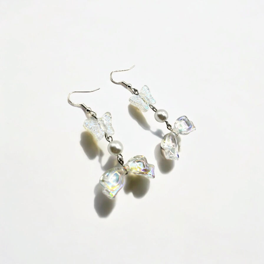 Thumbnail: Iridescent Bow & Butterfly Earrings