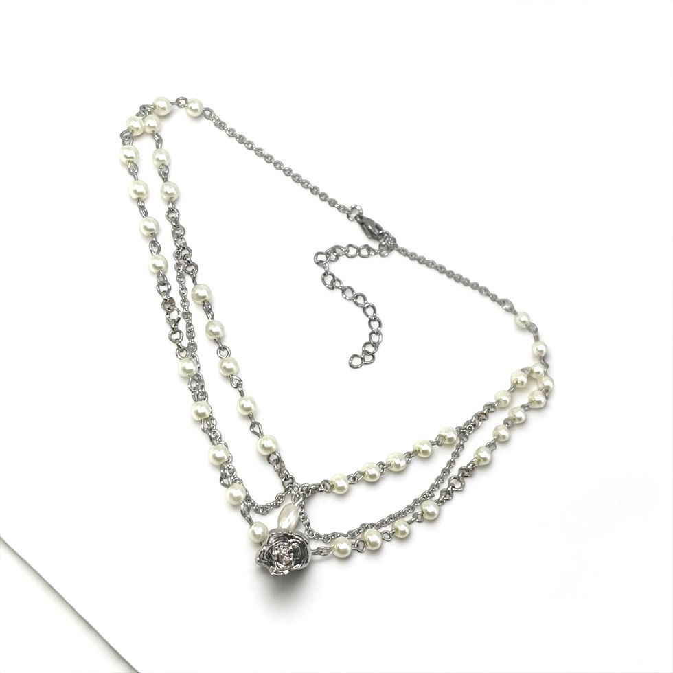 Thumbnail: Ivory Mourning Rose Choker
