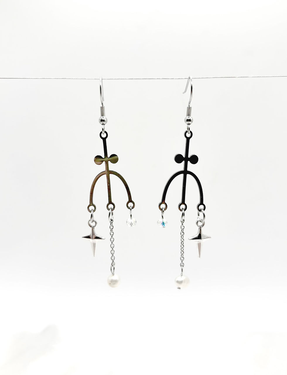 Miniature : Baroque Pearl Star Drop Earrings