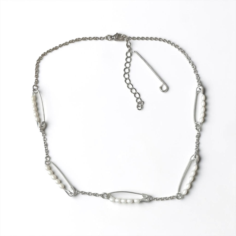 Miniature : Ivory Keepsake Safety Pin Choker