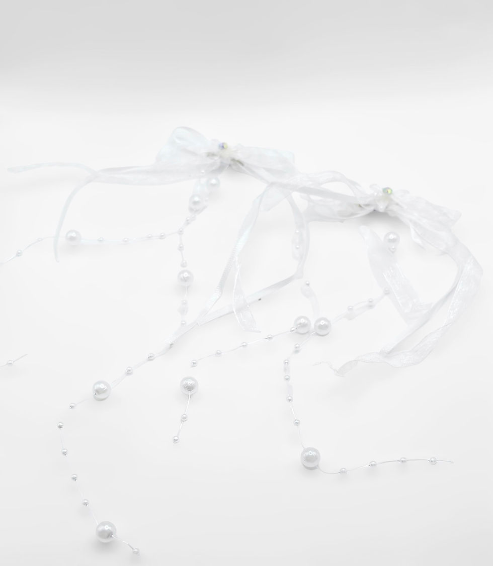 Miniatyrbild: Beaded Pearl Hair Bows
