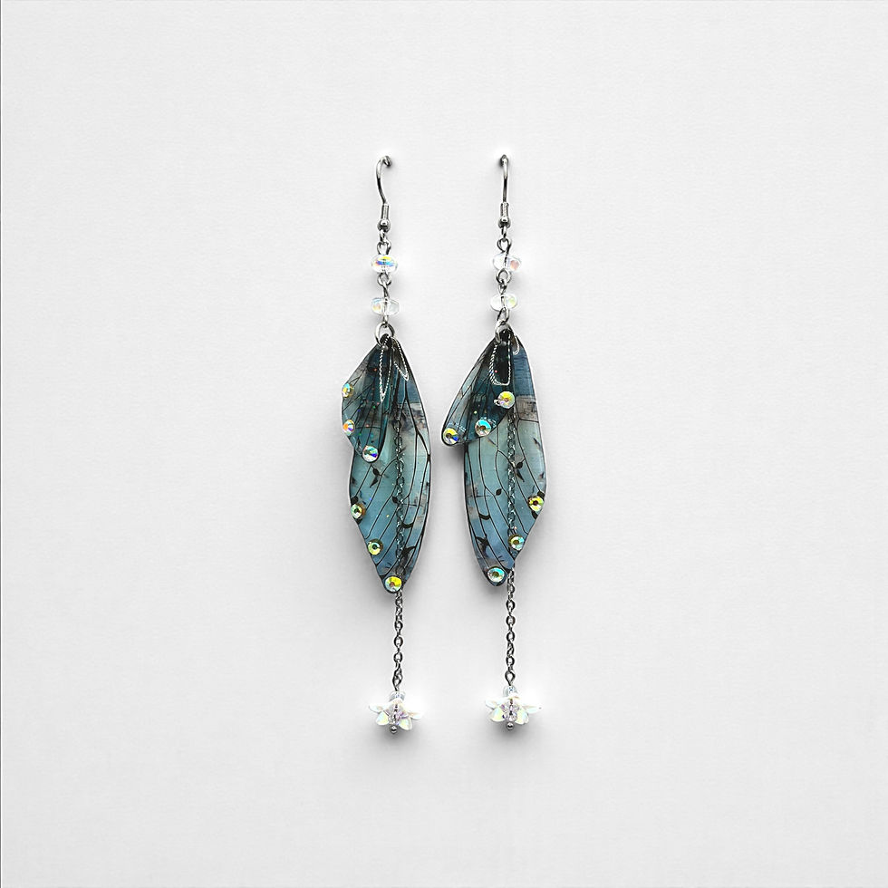 Miniature : Moonwing Dewdrop Flower Drop Earrings