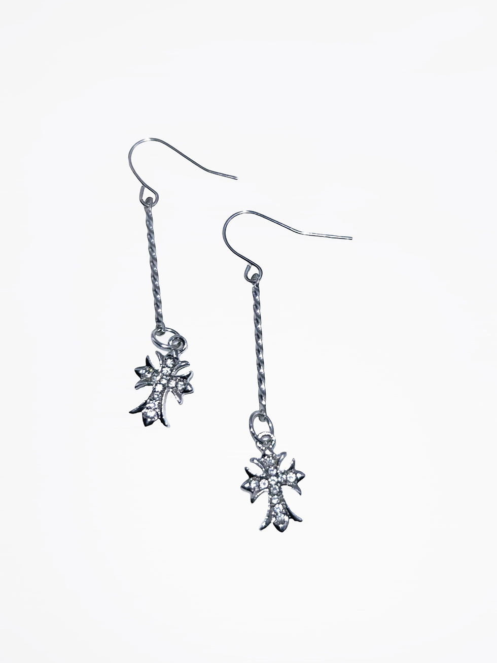 Miniaturbild: Twisted Rhinestone Cross Earrings