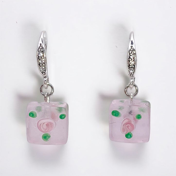 Miniature : Glass Rose Earrings