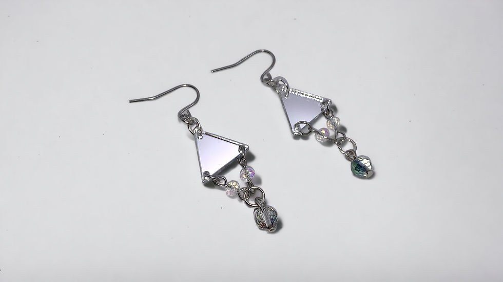 Miniatura: Triangular Mirror Earrings