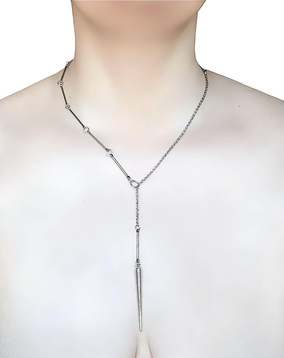 Thumbnail: The Silver Spike Lariat Y Necklace