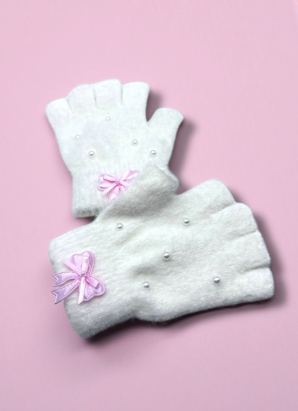 Miniature : Sugarblush Pearl Bow Mitts
