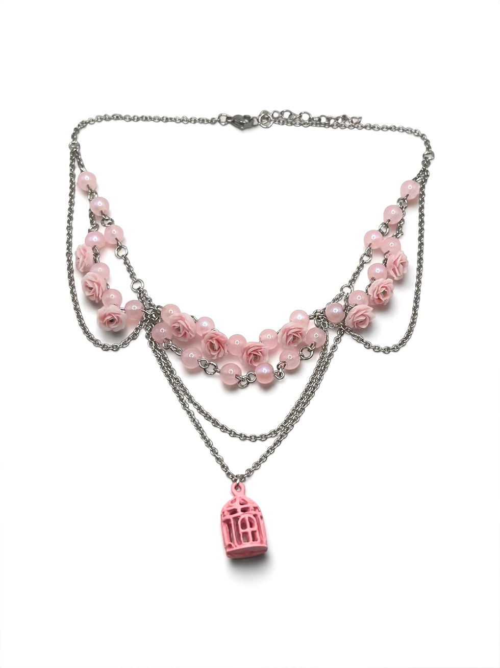 Miniatura: Blush Rosebird Cage Necklace