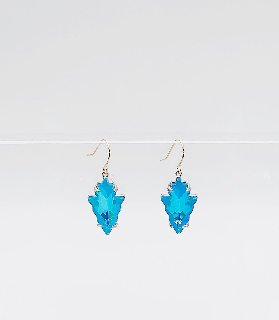 Miniature : Blue Geometric Glass Earrings 