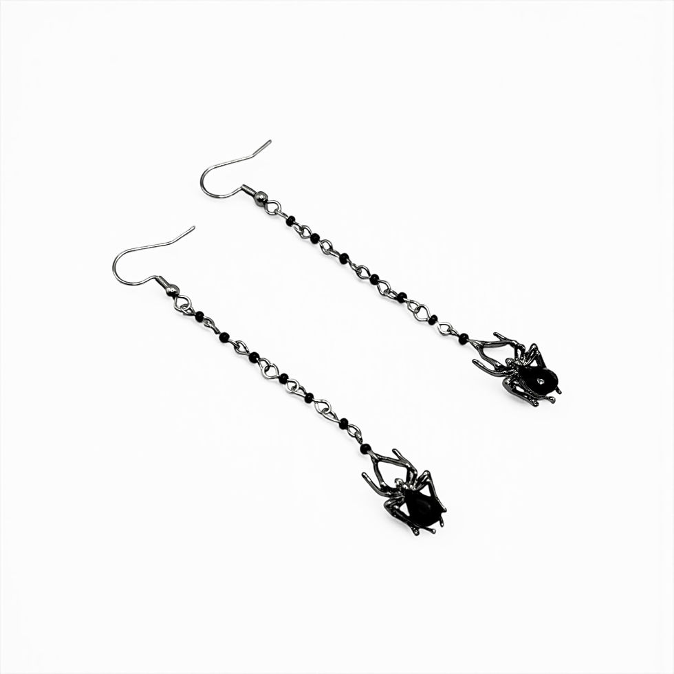 Miniatyrbild: Gothic Spider Drop Earrings