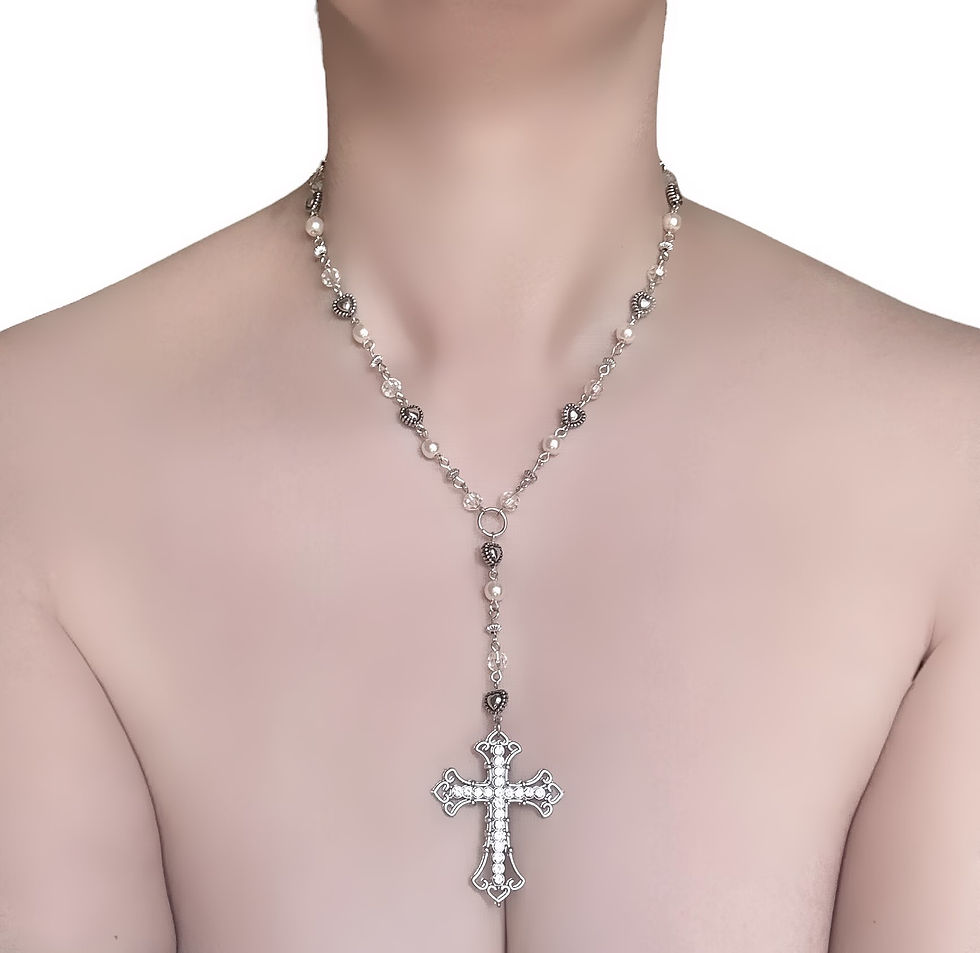 Miniatyrbild: Elegant Baroque Inspired Cross Necklace