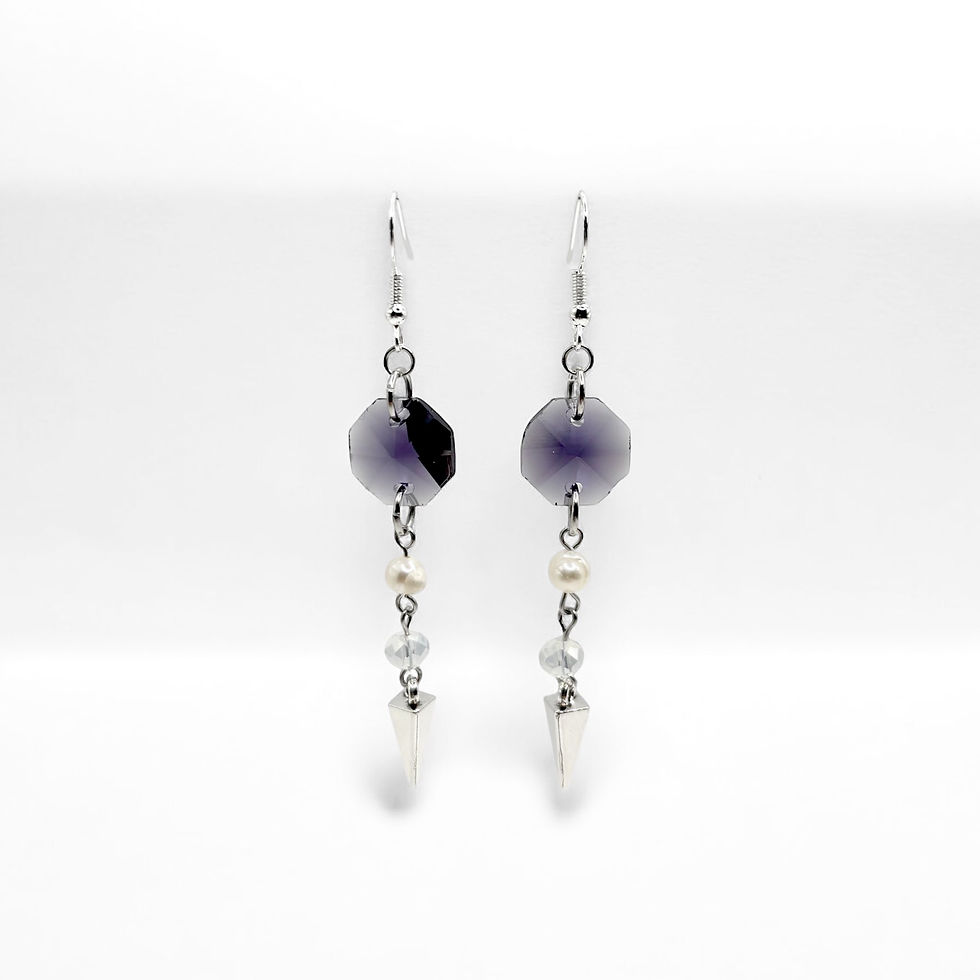 Miniaturbild: The Faceted Crystal & Baroque Pearl Drop Earrings