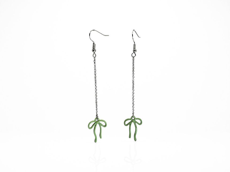Thumbnail: Matcha Ribbon Drop Earrings