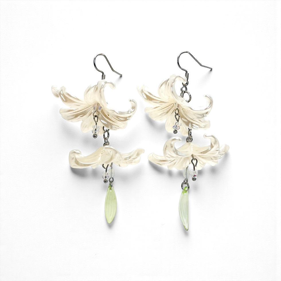 Thumbnail: Ivory Bloom Drop Earrings