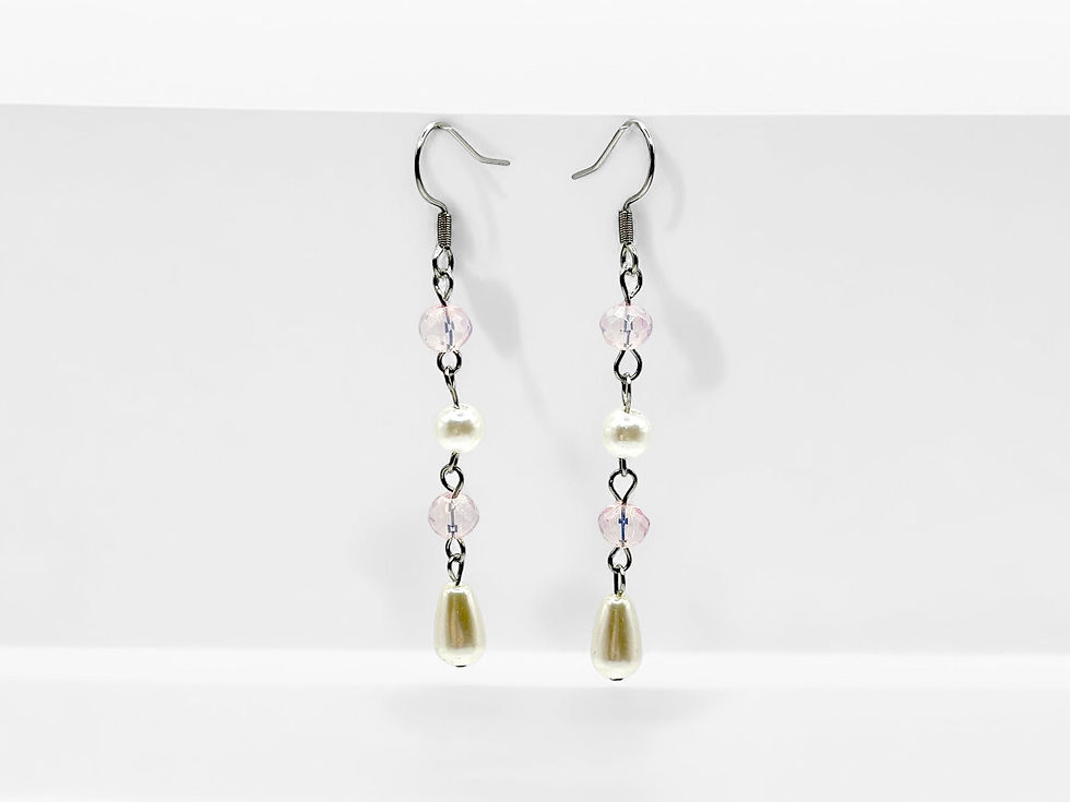 Thumbnail: Pearl and Crystal Drop Earrings 
