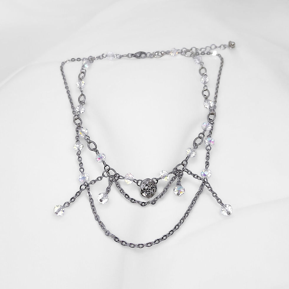 Miniatura: Crystal and Rose Choker