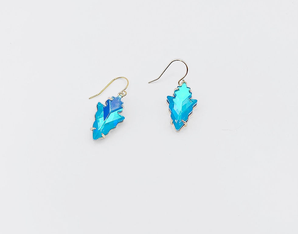 Miniature : Blue Geometric Glass Earrings 