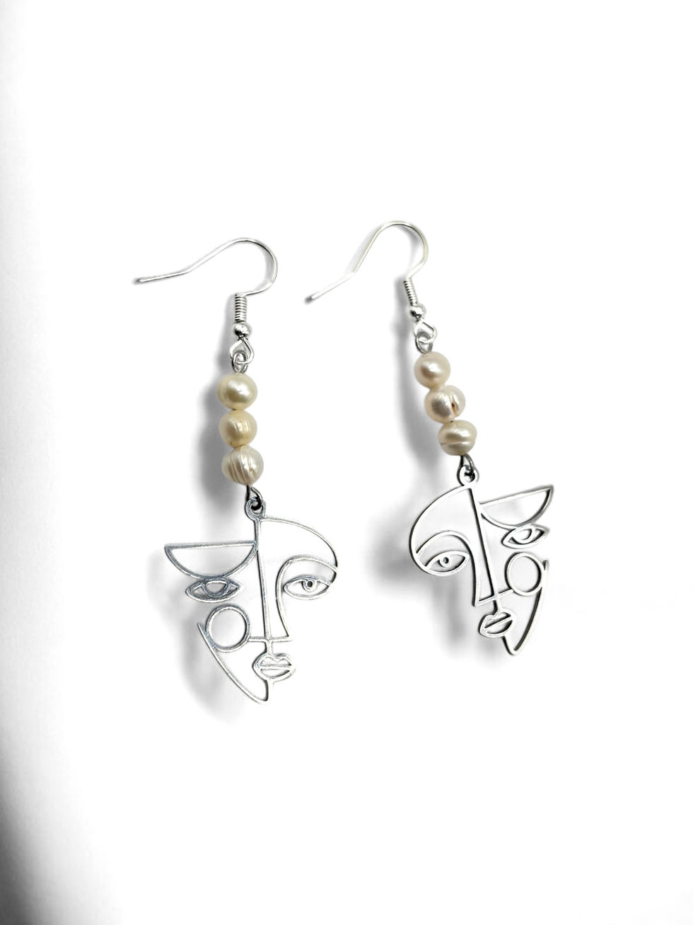 Miniaturbild: The Abstract Face & Baroque Pearl Drop Earrings
