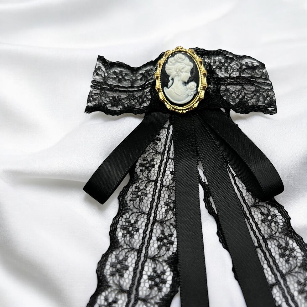 Miniature : Lace Bow Cameo Brooch