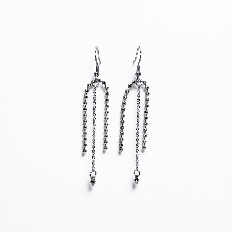 Miniaturbild: Steel Rain Drop Earrings