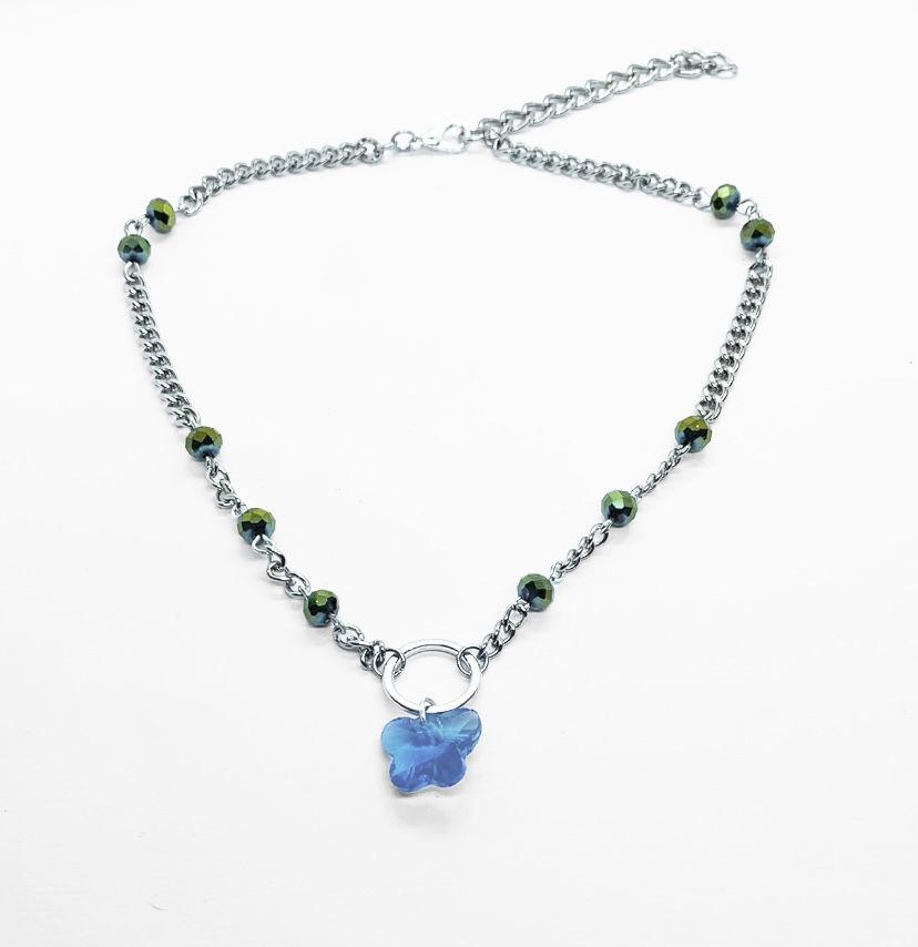 Thumbnail: Glass Butterfly Necklace