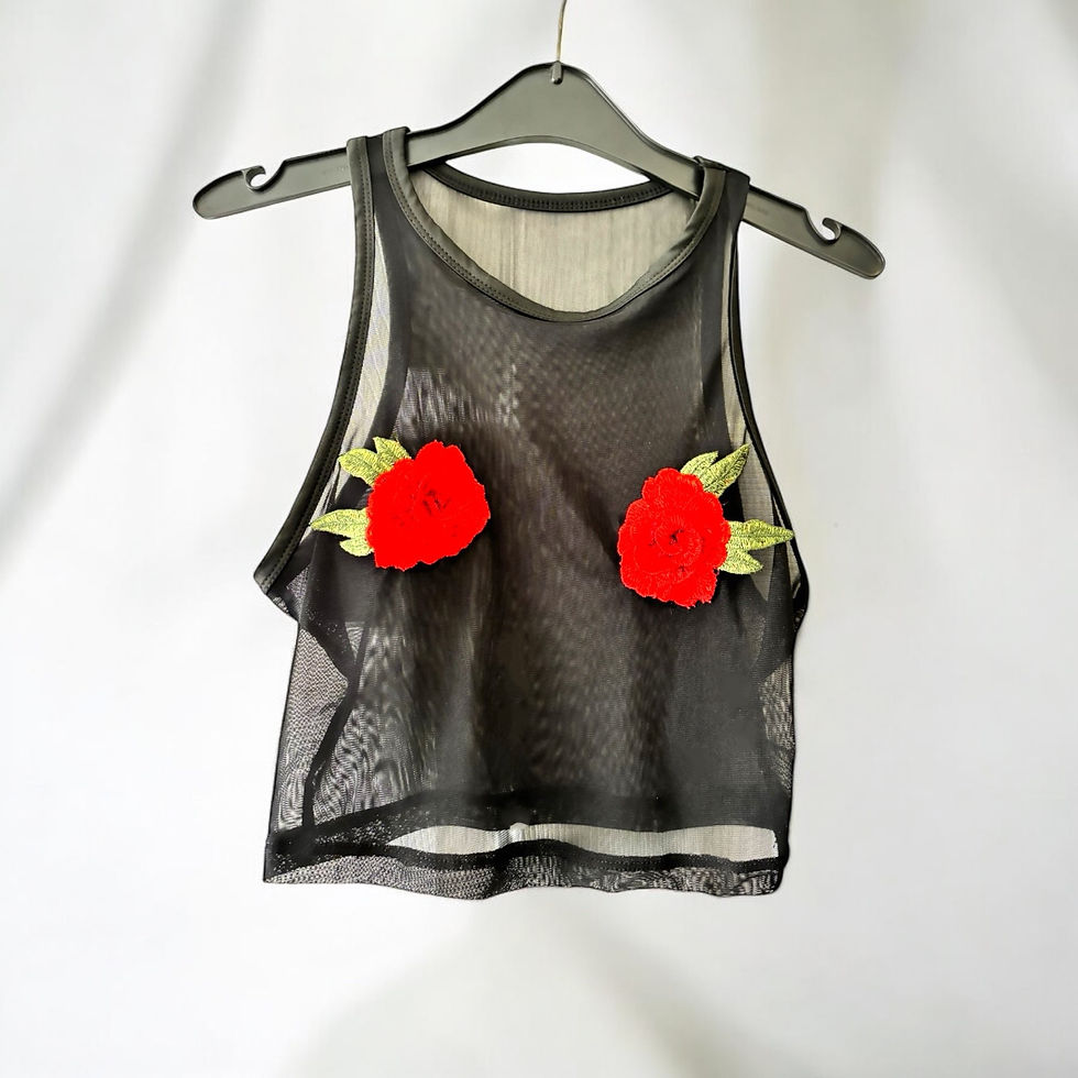 Miniatura: Femme Fatale Black Mesh Tank Top