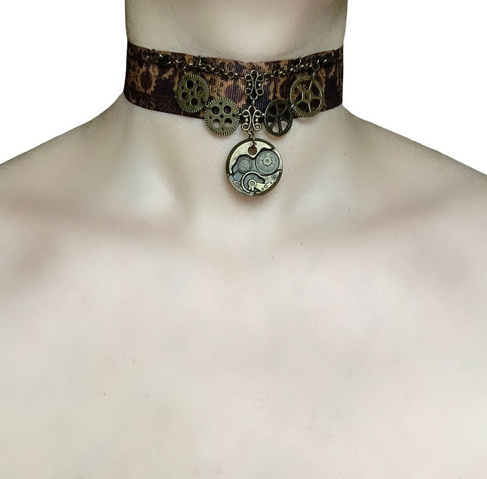 Miniatura: Clocks and Cogs Ribbon Choker