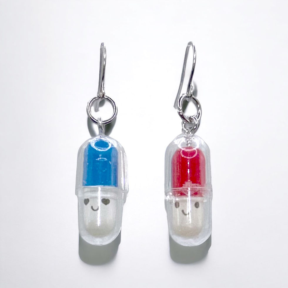 Miniatura: Red and Blue Pill Earrings
