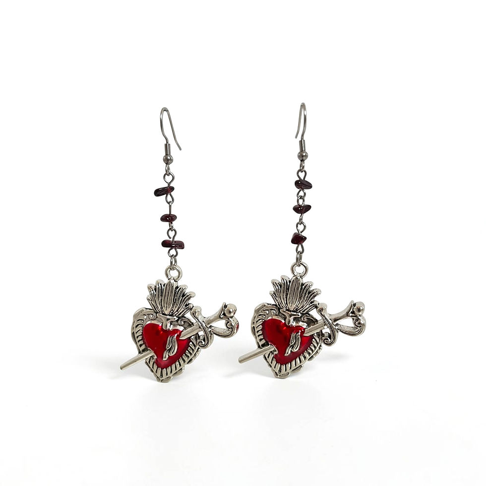 Miniature : Bleeding Heart Relic Earrings