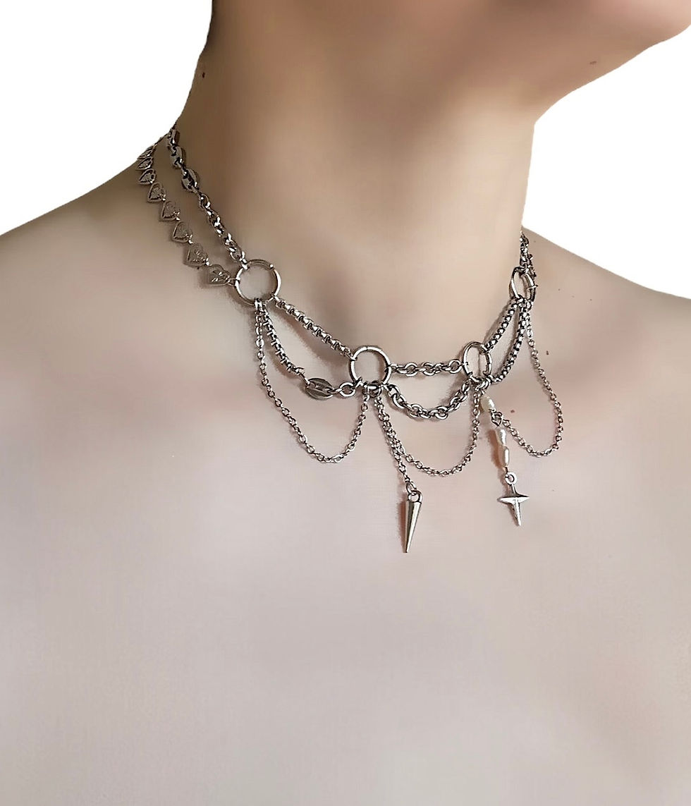 Miniature : The Celestial Drip Baroque Pearl & Chain Choker