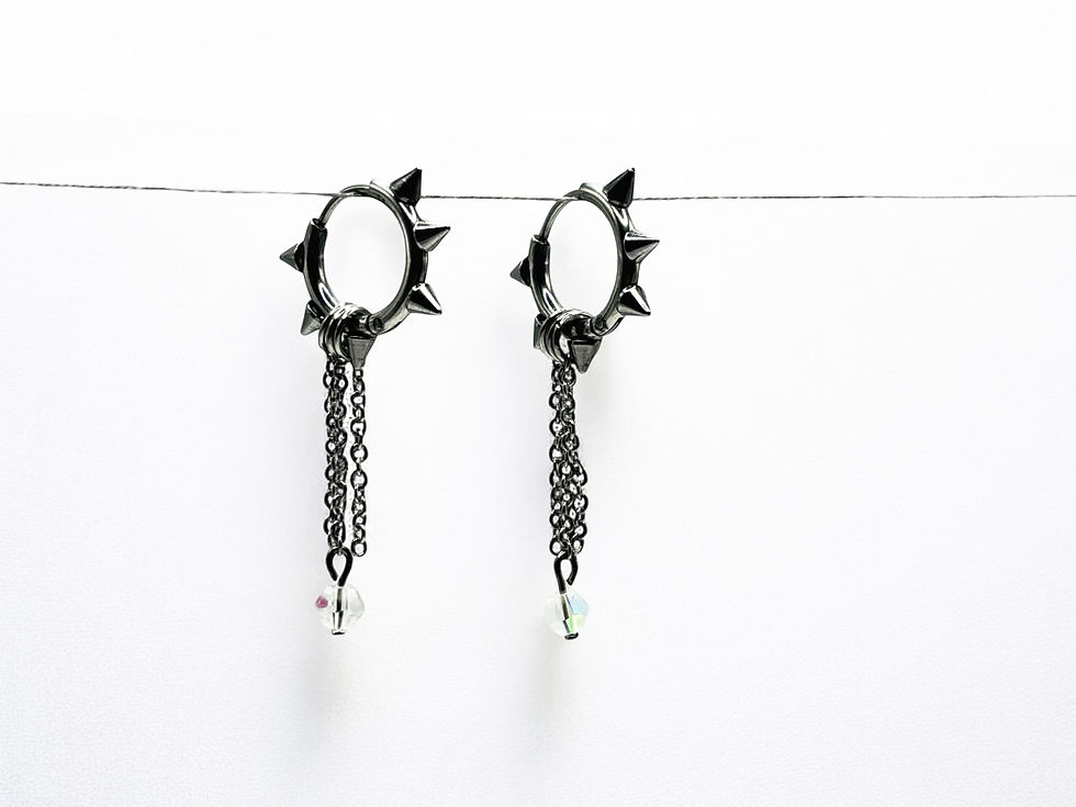Miniature : Spiked Hoops with Crystal Accents