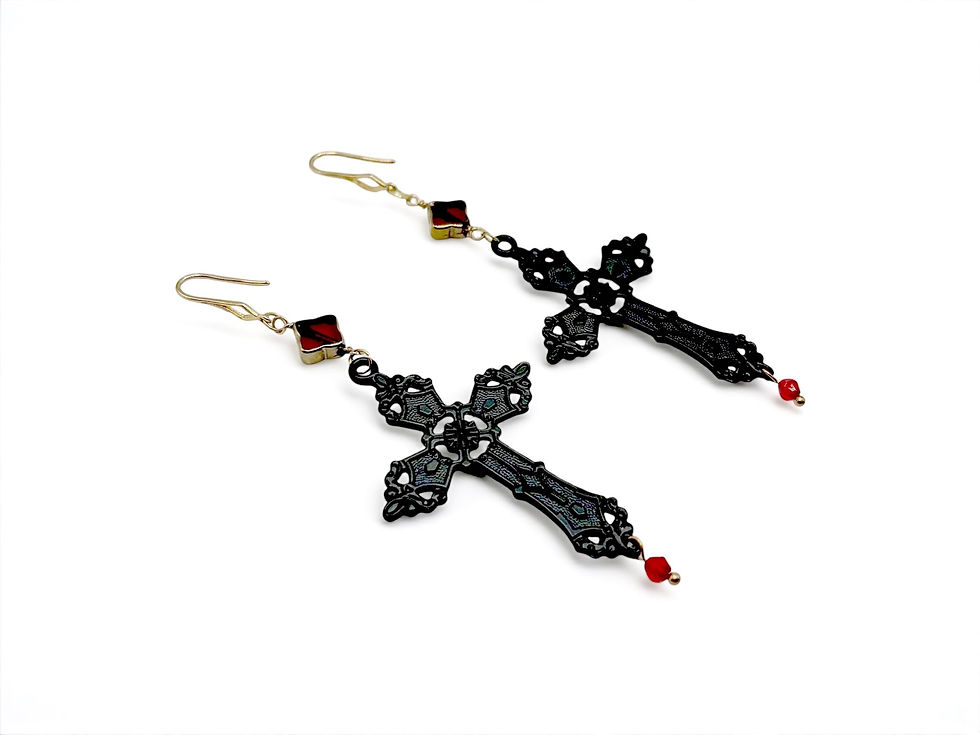 Miniatyrbild: The Crimson Cross Earrings