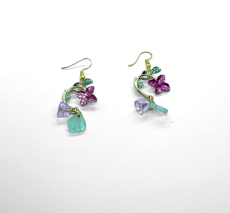 Miniature : Botanical Earrings - Gold Plated Hooks